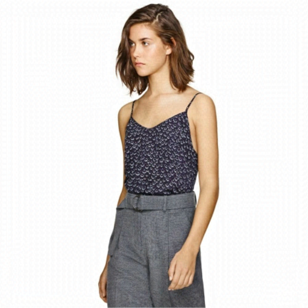 Aritzia "Wilfred" Minou Print Plum Camisole